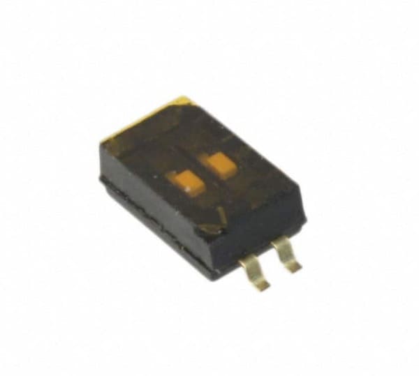 SWITCH DIP 2 Pos. SPST 25mA 24VDC SMT V/T - TDA02H0SB1