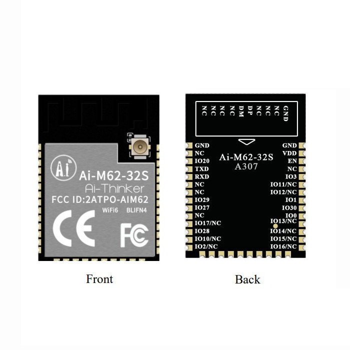 WI-FI 6 + BLE5.3 MODULE WITH ONBOARD ANTENNA/IPEX - AI-M62-32S