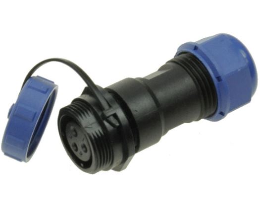 CONNECTOR SOLDERİNG CABLE  3P PLUG  FEMALE  IP68 W - L-KLS15-W17A4-03