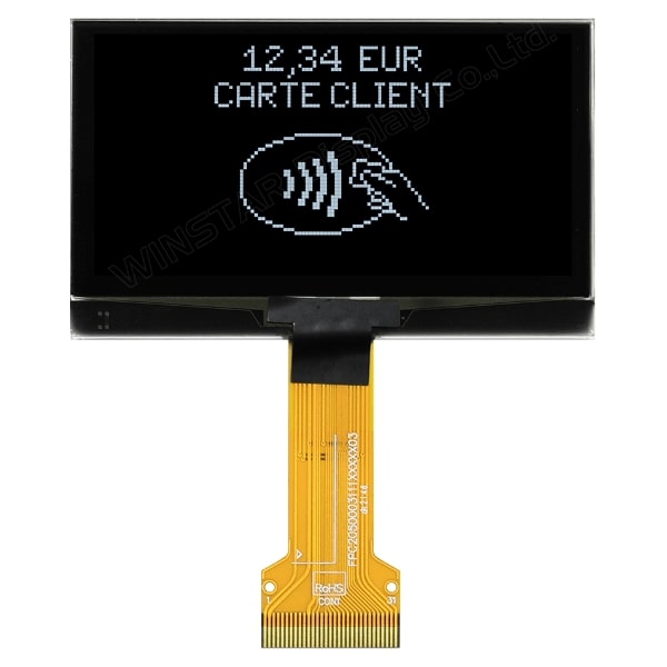 OLED Display 2.42 inch 3.3V 128x64 SPI WHITE - WEO012864AJWPP3N00000