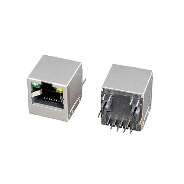 MODULAR JACK THT R/A 8P8C (RJ45,Ethernet) Y/G 3U