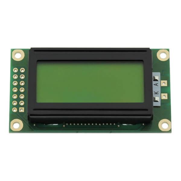 LCD CHARACTER 8X2 STN POSITIVE 5V - PCM0802B-FL-YBS-01