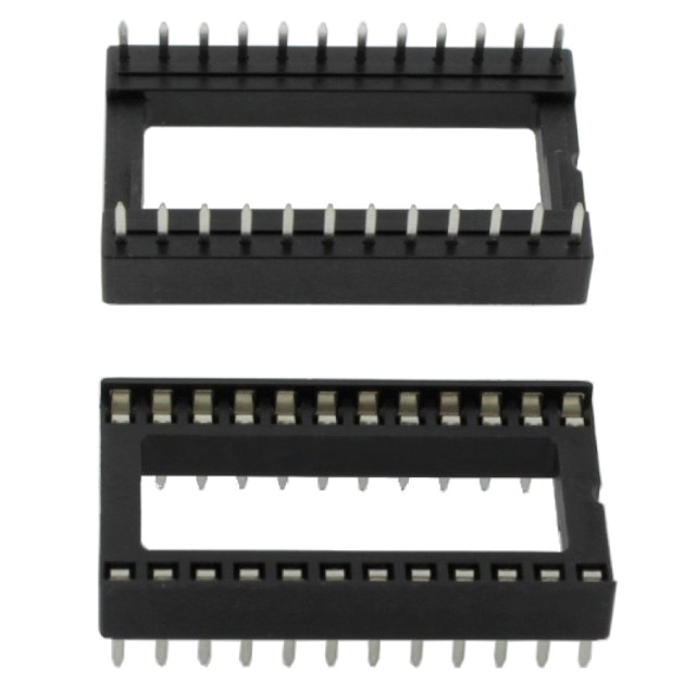 IC-SOCKET 2.54MM 24PIN(2X12) W/O SUPPORT W:15.24MM - IC-SOCKET-24P-2.54-S