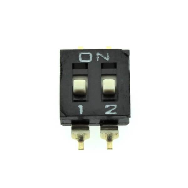 SWITCH DIP 2 Pos. SPST 25mA 24VDC SMT V/T - DM-02-V