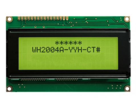 LCD CHARACTER 20X4 STN POSITIVE YELLOW GREEN 5V - WH2004L-YYH-ET#