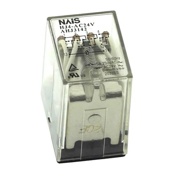 RELAY INDUSTRIAL 5A 24VAC 2PNC NAIS - HJ4-AC24V