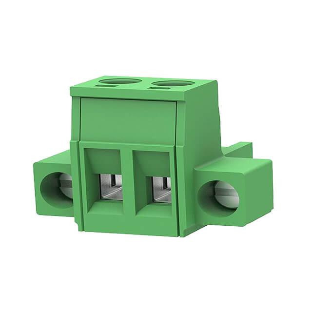 TERM.BLK.5.08MM 2P FEMALE 90C GREEN SCREW MOUNT - 2EDGKM-5.08-02P-14-1000A