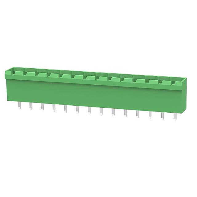 TERM.BLK.5.08MM 14P 180C MALE GREEN CLOSED LONG PI - 2EDGVC-5.08-14P-14-190AH