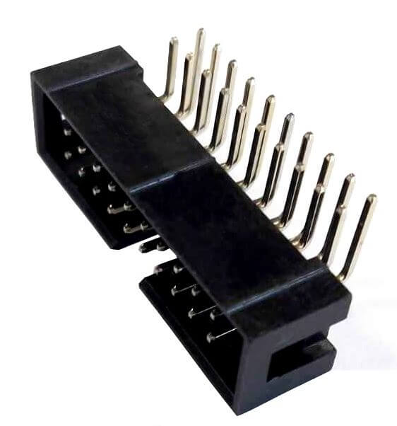 BOX HEADER 20PIN(2x10) 2.54mm THT R/A MALE BLACK - DS1013-20RSIB