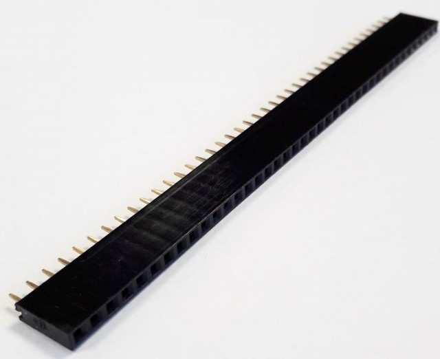 FEMALE HEADER 40PIN(1x40) 2.54mm THT V/T TRAY