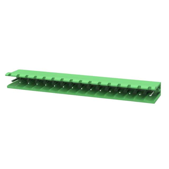 TERM.BLK.5.08MM 16P 90C MALE GREEN OPEN LONG PIN - 2EDGR-5.08-16P-14-100AH