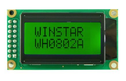 LCD CHARACTER 8X2 STN POSITIVE YELLOW GREEN 5V - WH0802A1-YYH-ET#