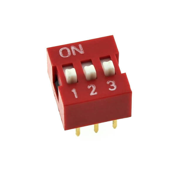 SWITCH DIP 3 Pos. SPST 100mA 24VDC THT V/T - DS1040-03RN