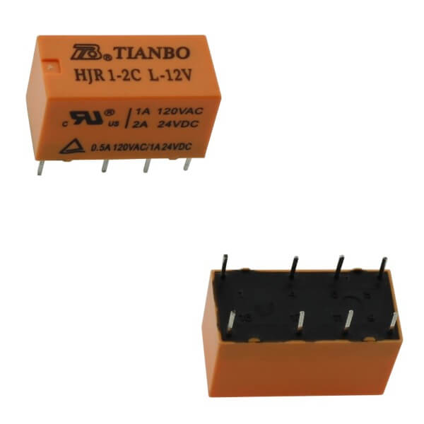 RELAY 2A 12VDC 2PNC TELECOM (DS2) TYPE TIANBO - HJR1-2C-L-12VDC-S-ZY