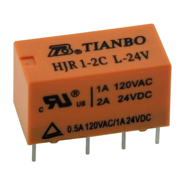 RELAY 2A 24VDC 2PNC TELECOM (DS2) TYPE TIANBO - HJR1-2C-L-24VDC-S-ZY