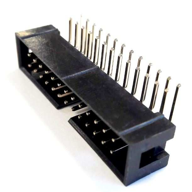 BOX HEADER 26PIN(2x13) 2.54mm THT R/A MALE BLACK - DS1013-26RSIB