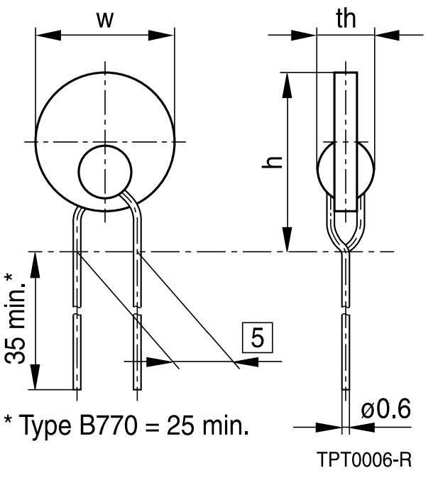 THERMISTOR PTC 2A 380V RADIAL - B59750B0120A070