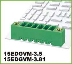 TERM.BLK.3.81MM 4P 180C MALE GREEN CLOSED - 15EDGVM-3.81-04P-14-00AH