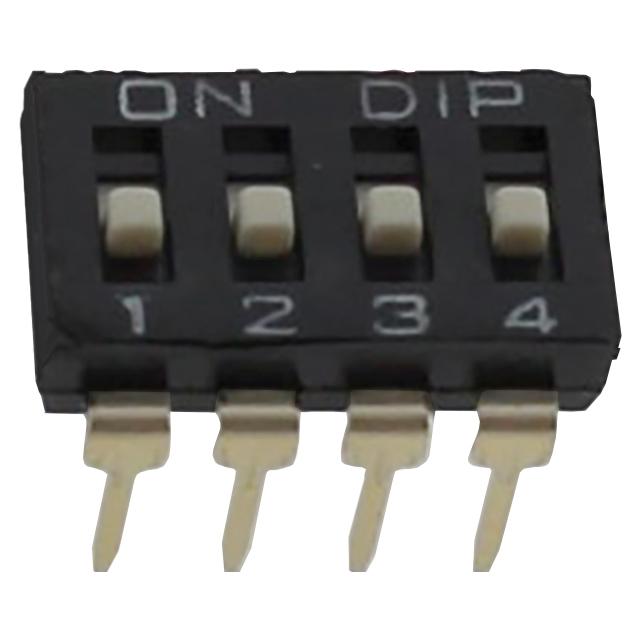 SWITCH DIP 4 Pos. SPST 25mA 24VDC THT V/T - NDI-04H-V