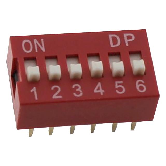 SWITCH DIP 6 Pos. SPST 25mA 24VDC THT V/T