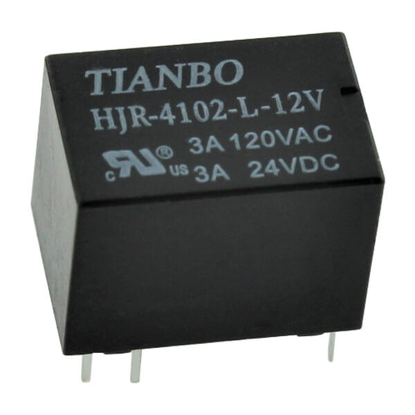 RELAY POWER 3A 12VDC 1FormC TIANBO - HJR-4102-L-12VDC-S-Z