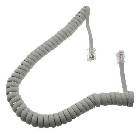 COIL CORD WHITE COLOUR 24CM HUAXUN - RJ9-4P4C-W