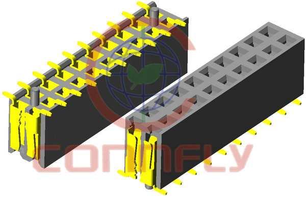 FEMALE HEADER 8PIN(2x4) 2.54mm SMT V/T TUBE - DS1023-11-2X4B8SBX