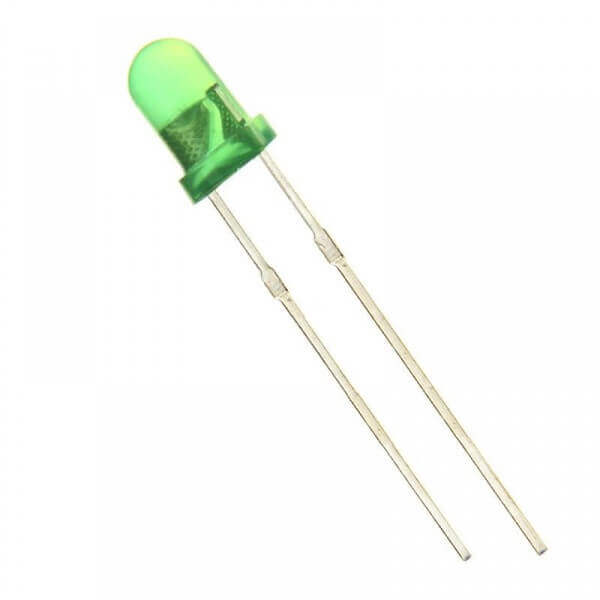 LED 3MM YELLOW GREEN 50mcd 35° GREEN/DIFFUSED - 3G4UDB-8