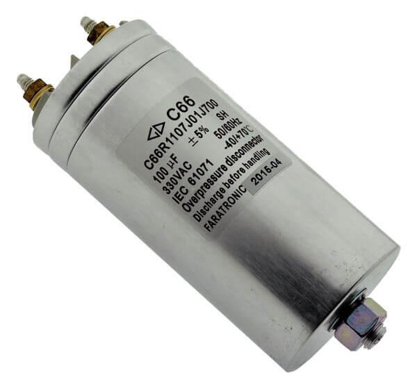 CAP.POL.100uF 330VAC M6X55X120MM METAL - C66R1107J01J700