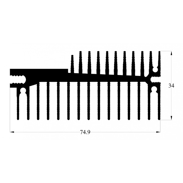 ALÜMİNYUM SOĞUTUCU H=34MM G=74.9MM L=100MM - ZHS-1181ASD100MM