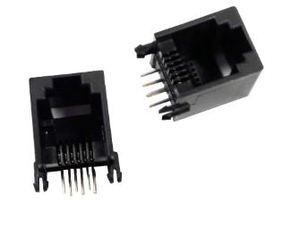 MODULAR JACK THT R/A 6P6C (R11,RJ12,RJ14,RJ25) BLA - L-KLS12-124-6P6C-W/O-1-0