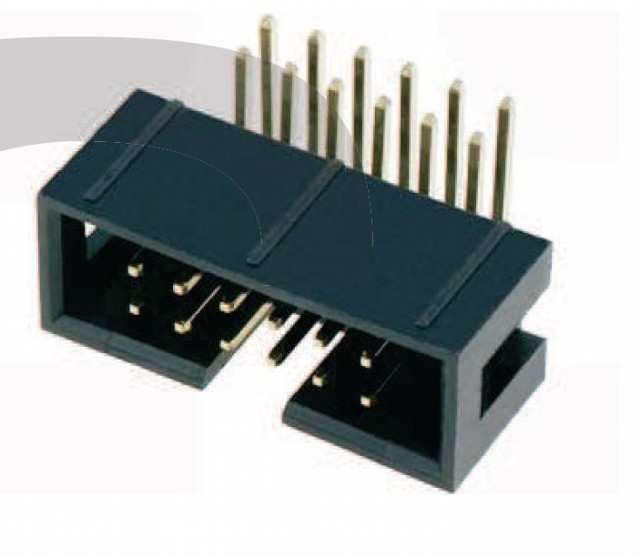 BOX HEADER 6PIN(2x3) 2.54mm THT R/A MALE BLACK - DS1013-06RSIB-B-0