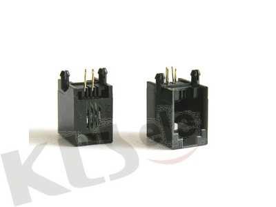 MODULAR JACK THT R/A 4P4C (RJ9,RJ10,RJ22) BLACK - L-KLS12-123-4P4C-W/O-101