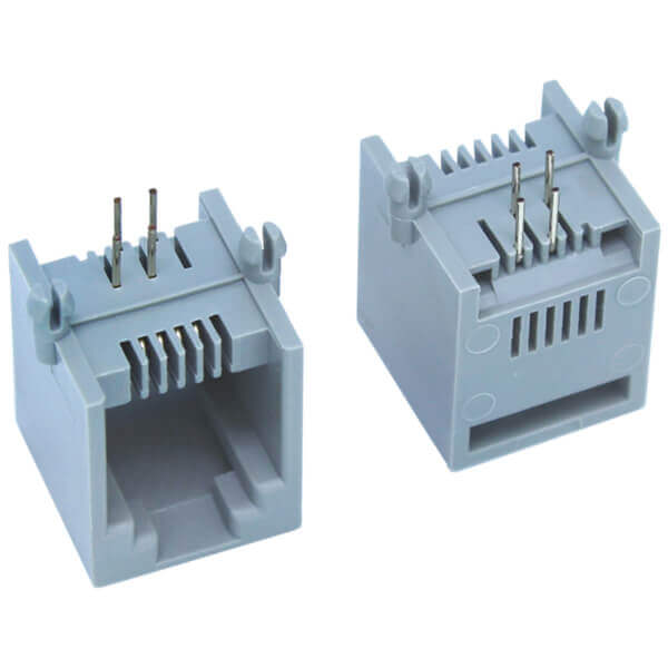 MODULAR JACK THT R/A 6P4C (RJ11,RJ14) GRAY - L-KLS12-124-6P4C-W/O-2-0