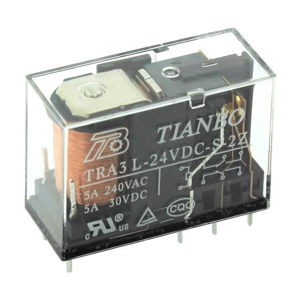 RELAY POWER 5A 24VDC 2FormC PCB TYPE TRANSPARENT - TRA3-L-24VDC-S-2Z(2)