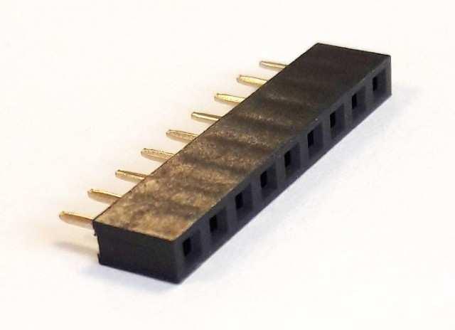 FEMALE HEADER 9PIN(1x9) 2.54mm THT V/T TRAY - DS1023-1X9S22