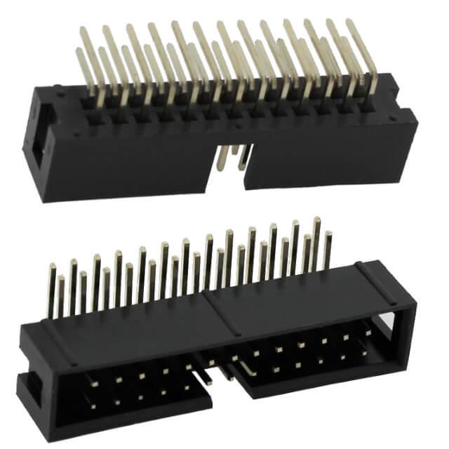 CONN. BOX HEADER 26PIN(2x13) THT R/A MALE BLACK