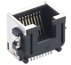 MODULAR JACK SMT 8P8C (RJ45,Ethernet) BLACK - L-KLS12-SMT08-8P8C-01