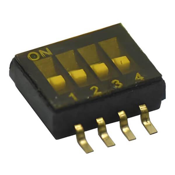 SWITCH DIP 4 Pos. SPST 25mA 24VDC SMT V/T