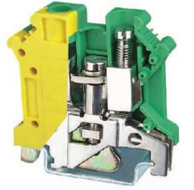 DIN RAIL T.B.10mm² SCREW GREEN-YELLOW - PC10-PE-01P-1Y-00AH