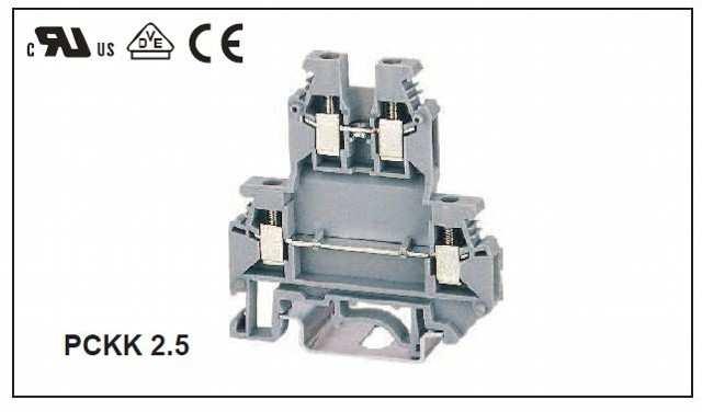 DIN RAIL T.B.4mm² SCREW GRAY 2IN2OUT - PCKK4-01P-11-00AH