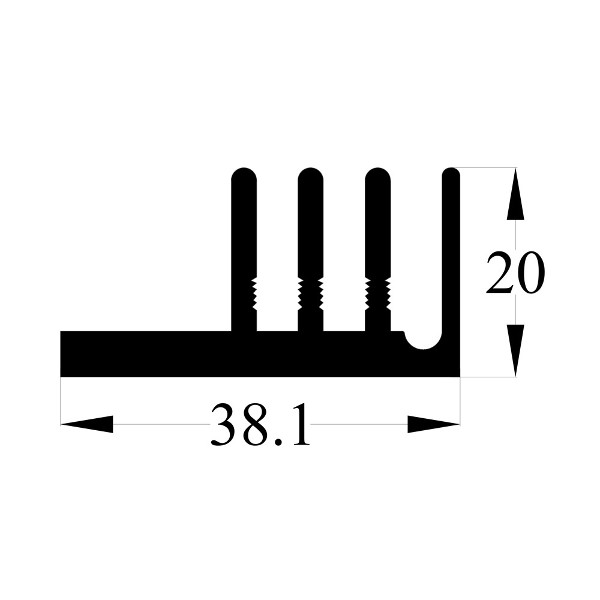 ALÜMİNYUM SOĞUTUCU H=20MM G=38.1MM L=35MM