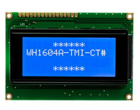 LCD CHARACTER 16X4 STN NEGATIVE BLUE 5V - WH1604A-TMI-ET#