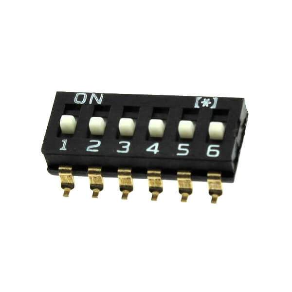 SWITCH DIP 6 Pos. SPST 25mA 24VDC SMT V/T - DS1040-01-06SBWB