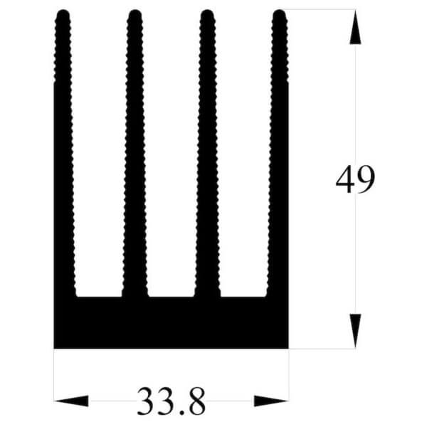 ALÜMİNYUM SOĞUTUCU H=49MM G=33.8MM L=80MM