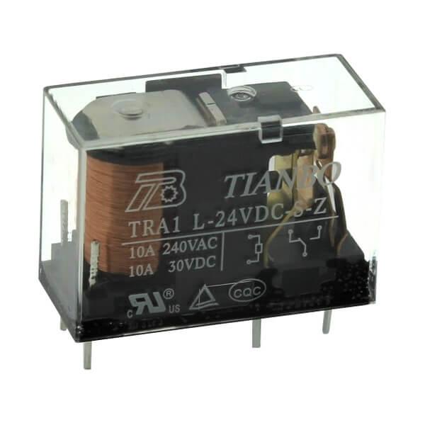 RELAY POWER 10A 24VDC 1FromC PCB TYPE TRANSPARENT