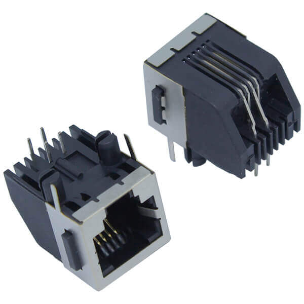 MODULAR JACK THT R/A 6P4C (RJ11,RJ14) BLACK - L-KLS12-318-6P4C-01