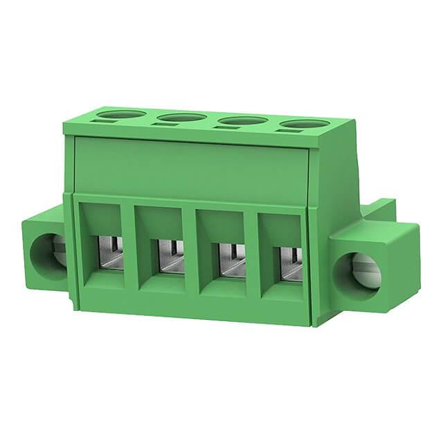 TERM.BLK.5.08MM 4P FEMALE 90C GREEN SCREW MOUNT - 2EDGKM-5.08-04P-14-1000A