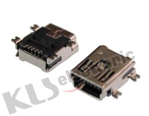 CONNECTOR USB MINI 5PIN AB TYPE SMT R/A FEMALE BLA - L-KLS1-229-5FB-B-R