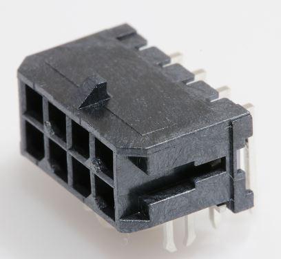 CONNECTOR HEADER 8PIN 3MM BLACK MALE